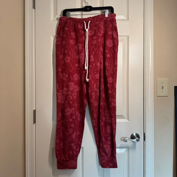 Anthropologie Saturday Sunday Cherry Red Lounge Pants Size M - Picture 4 of 9